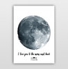 Personalisierbares Bild Mond „I love you to the moon and back“