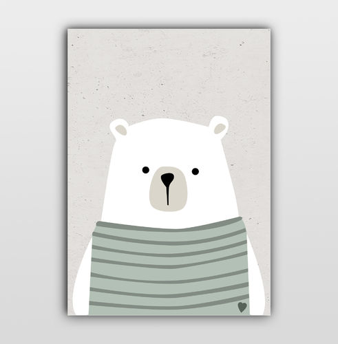 Poster für's Kinderzimmer mit niedlichem Bär