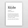 Poster Kalligrafie "Definition Küche"